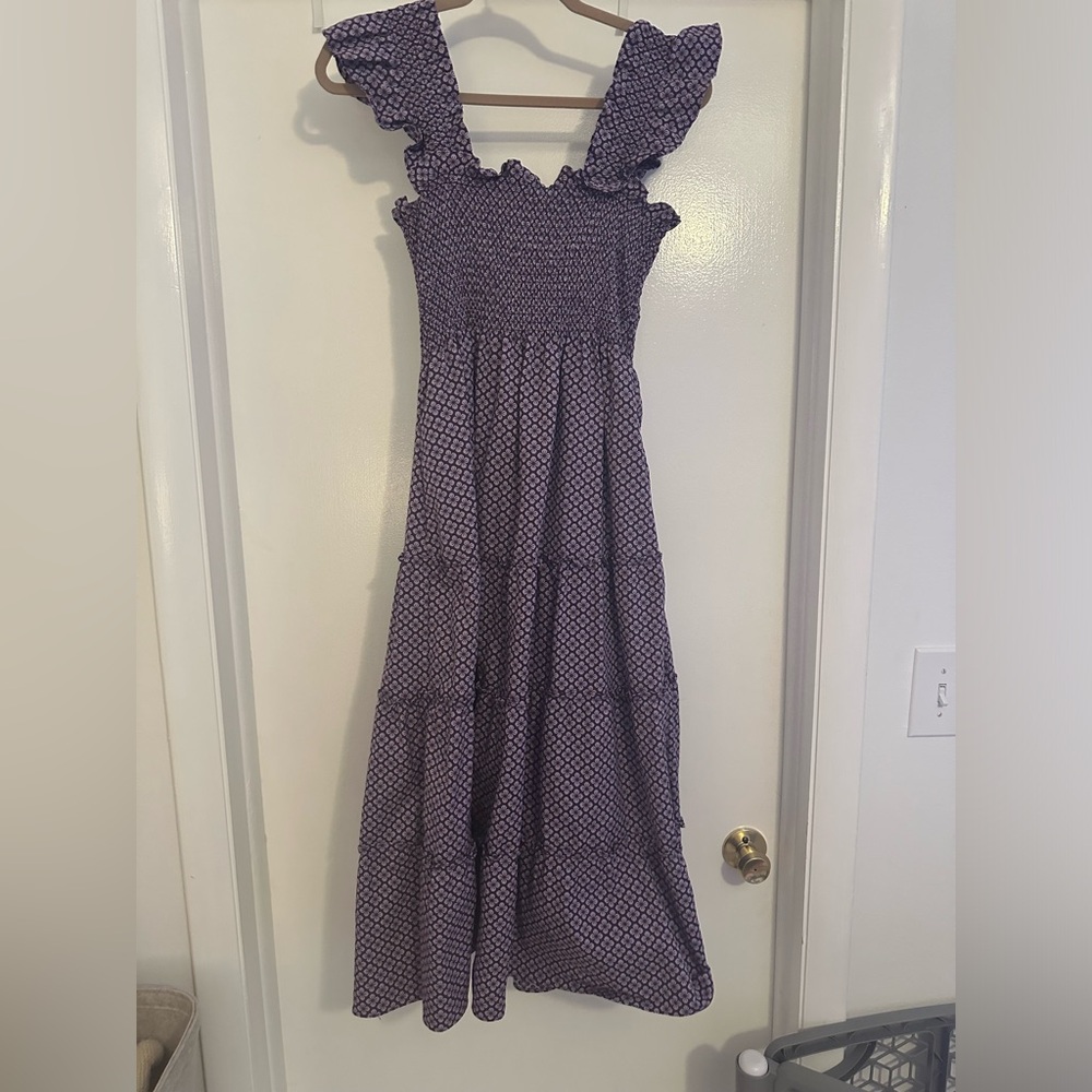 Hill House Home The Ellie‎ Nap Dress Plum Floral Jacquard